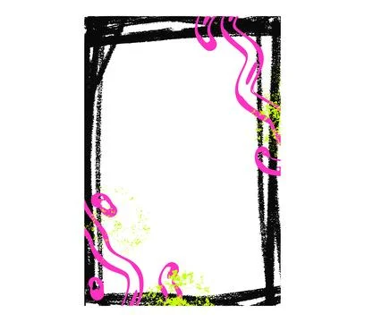 Doodle frame border for text with playful squiggle borders and thin drawn lines. Stock Illustration