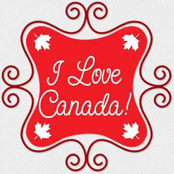 Doodle frame Canada Day maple leaf card in vector format. Stock Illustration