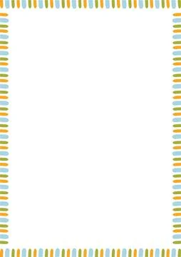 Doodle frame with colorful elements. Trendy graphic template. Cute empty fram 스톡 일러스트