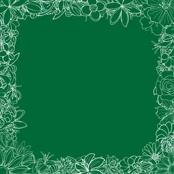 Doodle frame elements with flowers Illustrazione stock