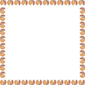 Doodle frame with geometric elements. Simple square empty frame box. Hand d.. Stock Illustration