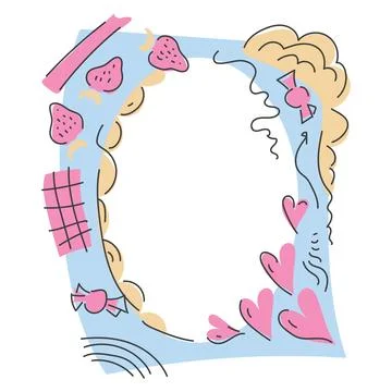 A doodle frame template for decorating posts, photos and albums Illustrazione stock