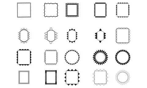 Doodle Frame Vector And Illustration Collection. Stock Illustration