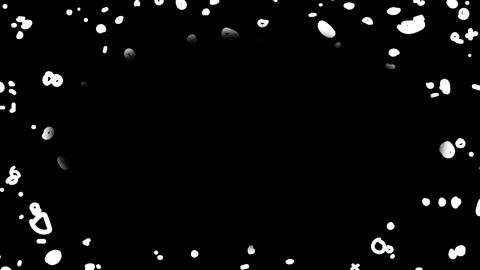 Doodle Frame with White Dots on Black Screen Stock Footage 309962504