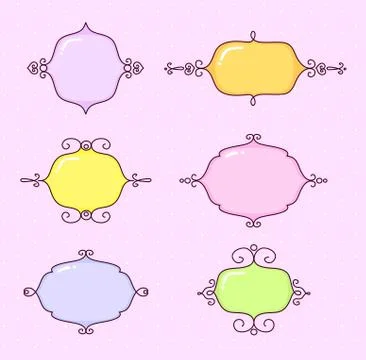 Doodle frames Illustrazione stock