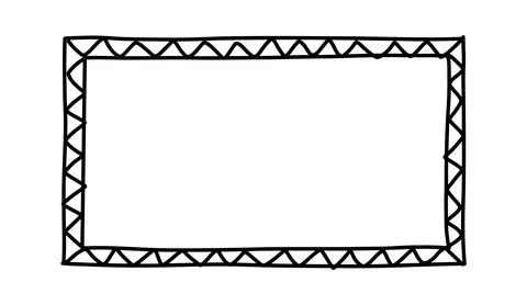 Doodle frames. Rectangle hand drawn borders. Squared ornament frame for 스톡 일러스트
