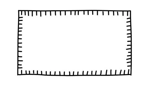 Doodle frames. Rectangle hand drawn borders. Squared ornament frame for Illustrazione stock