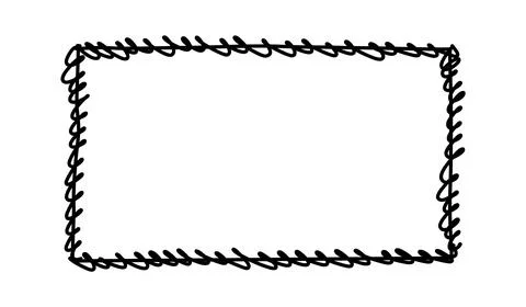 Doodle frames. Rectangle hand drawn borders. Squared ornament frame for Illustrazione stock