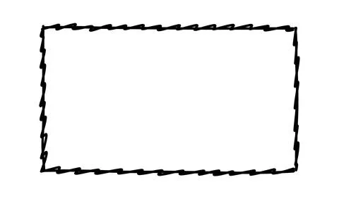Doodle frames. Rectangle hand drawn borders. Squared ornament frame for Illustrazione stock