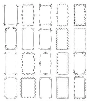 Doodle frames set Stock Illustration