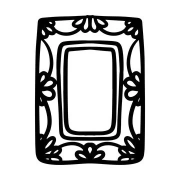 Doodle frames with wavy edges. Simple hand drawn border with curved shapes... Stock Illustration