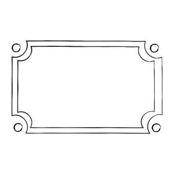 Doodle Framework with Curved Borders Vector Illustrazione stock