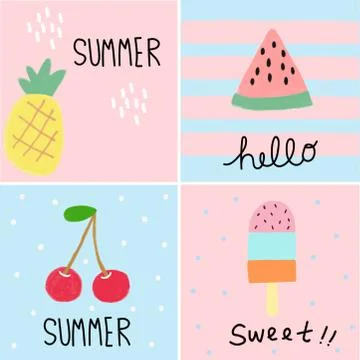 Doodle fruit pattern Stock Illustration