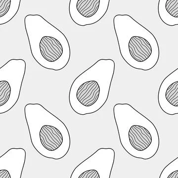 Doodle fruit repeat pattern background Stock Illustration