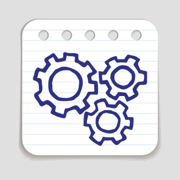 Doodle Gears icon Stock Illustration