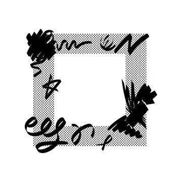 Doodle Geometric Frame Template Collection Kit Illustrazione stock