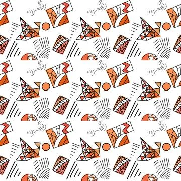 Doodle geometric seamless Stock-Illustration