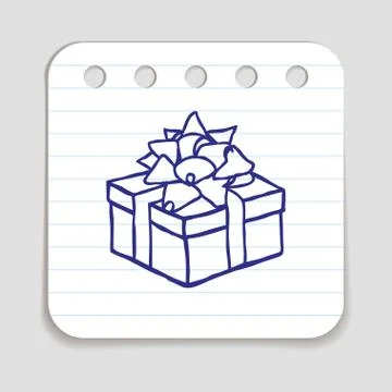 Doodle Gift Box Icon Stock Illustration