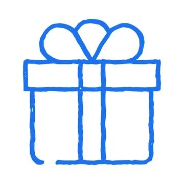 Doodle Gift Box Present Hand Drawn Vector Illustration Stock Illustration