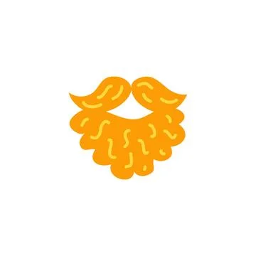 Doodle ginger beard icon. Stock Illustration