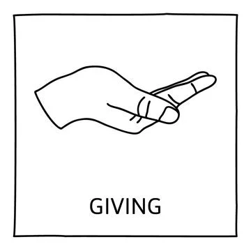 Doodle GIVE icon Stock Illustration