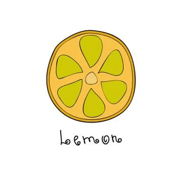 Doodle grapefruit slice Illustrazione stock