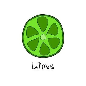 Doodle grapefruit slice Illustrazione stock
