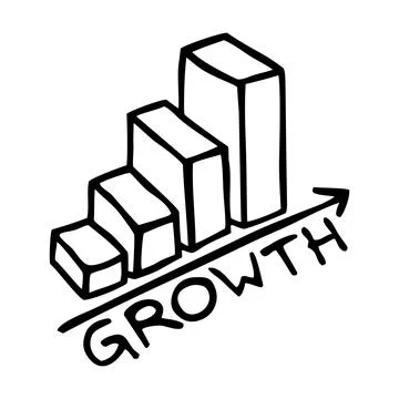 Doodle graph chart hand drawn with black line Stock Illustration