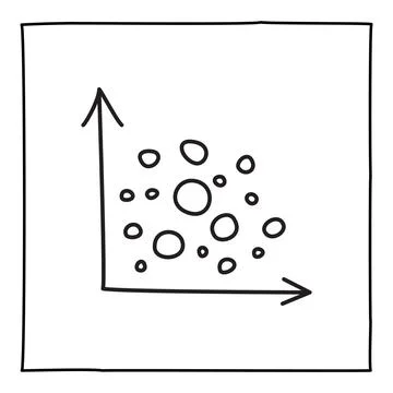 Doodle graph chart icon or logo, hand drawn with thin black line. Stock Illustration