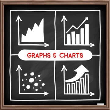Doodle graph icons set Stock Illustration