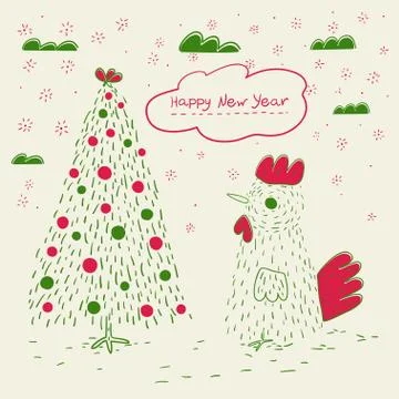Doodle greeting card Stock Illustration