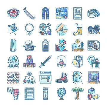 Doodle hand drawing icon collection with diverse elements Stockillustratie