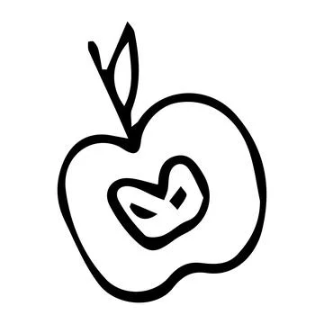 Doodle hand-drawn apple Stock Illustration