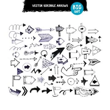 Doodle hand drawn arrows set Illustration