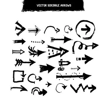 Doodle hand drawn arrows set Stockillustratie