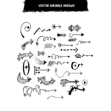 Doodle hand drawn arrows set Illustration