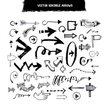 Doodle hand drawn arrows set Stock-Illustration