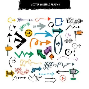 Doodle hand drawn arrows set Illustration