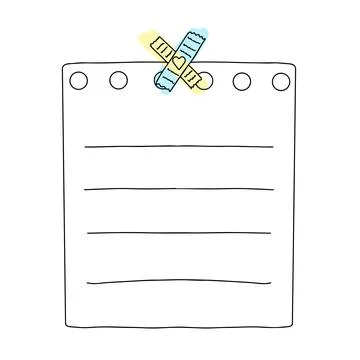 Doodle hand drawn memo note or reminder vector illustration. Simple square pa Stock-Illustration