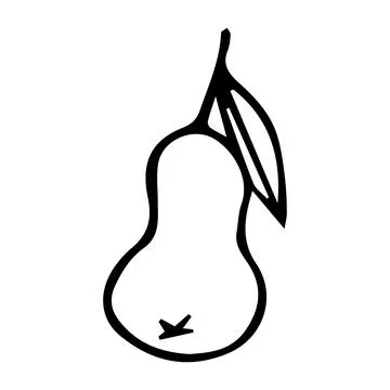 Doodle hand-drawn pear Stock Illustration