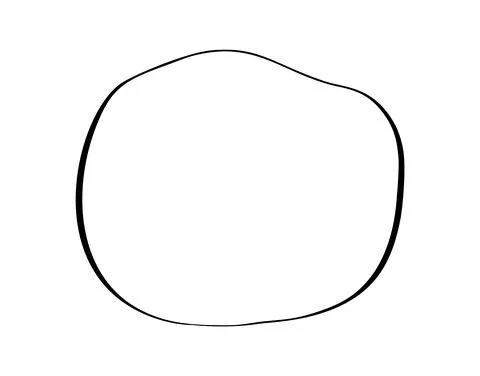 Doodle Hand Drawn Scribble Circle art line frame. Vector scandinavian design Stock Illustration