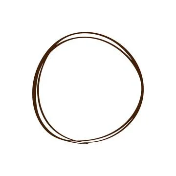 Doodle Hand Drawn Scribble Circle art line frame. Vector scandinavian design Illustrazione stock