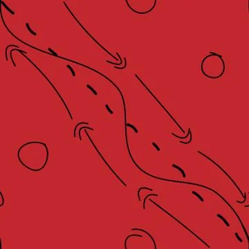 Doodle hand drawn seamless pattern background with arrows and lines Stock Illustration