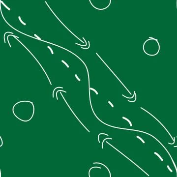 Doodle hand drawn seamless pattern background with arrows and lines Stock Illustration
