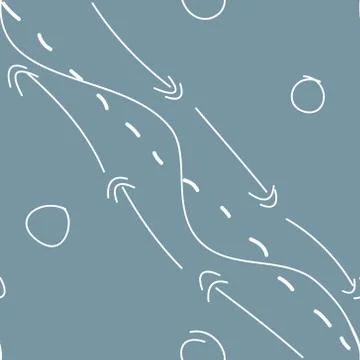 Doodle hand drawn seamless pattern background with arrows and lines Stock Illustration