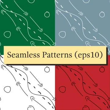 Doodle hand drawn seamless pattern background with arrows and lines Illustrazione stock
