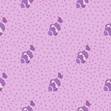 Doodle hand drawn seamless pattern with simple clown fish ornament. Dotted ba イラスト素材