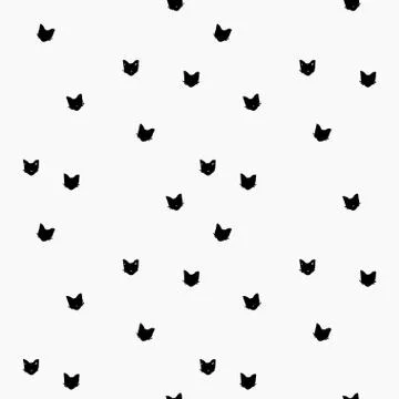 Doodle Hand Drawn Seamless Patterns with Cats Stock Illustration