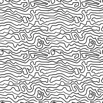Doodle hand drawn thin lines seamless pattern. Stock Illustration