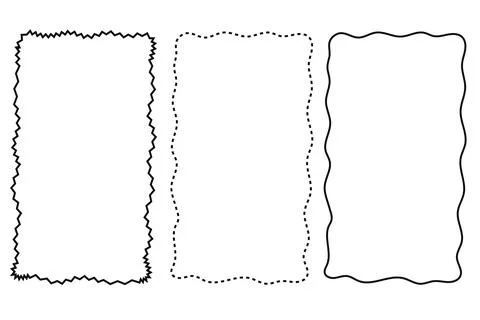 Doodle hand drawn trendy frames with wavy lines and swirls collection. Stock Illustration